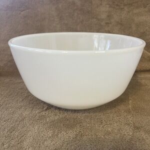 Vintage Anchor Hocking Fire King White Milk Glass Mixing Bowl‎ Smooth Large #21